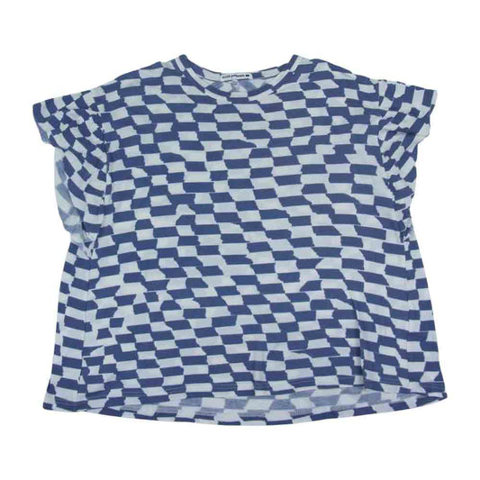 mina perhonen ミナペルホネン US8049 sticky コットン プリント Tシャツ カットソー 半袖 ホワイト系 ネイビー系 38【中古】