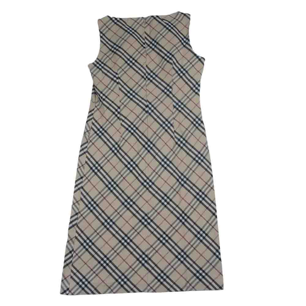 BURBERRY LONDON バーバリー ロンドン チェック ノースリーブ ワンピース ベージュ系 40【中古】