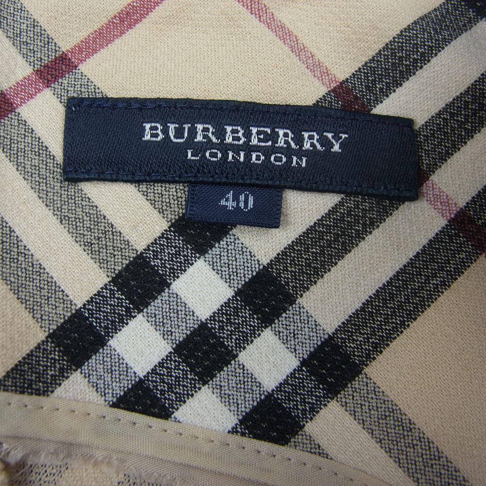 BURBERRY LONDON バーバリー ロンドン チェック ノースリーブ ワンピース ベージュ系 40【中古】