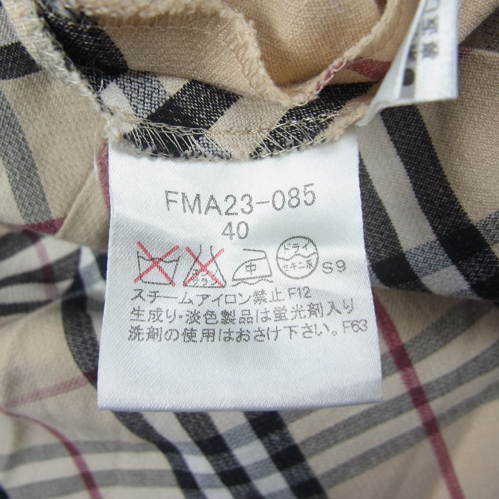 BURBERRY LONDON バーバリー ロンドン チェック ノースリーブ ワンピース ベージュ系 40【中古】