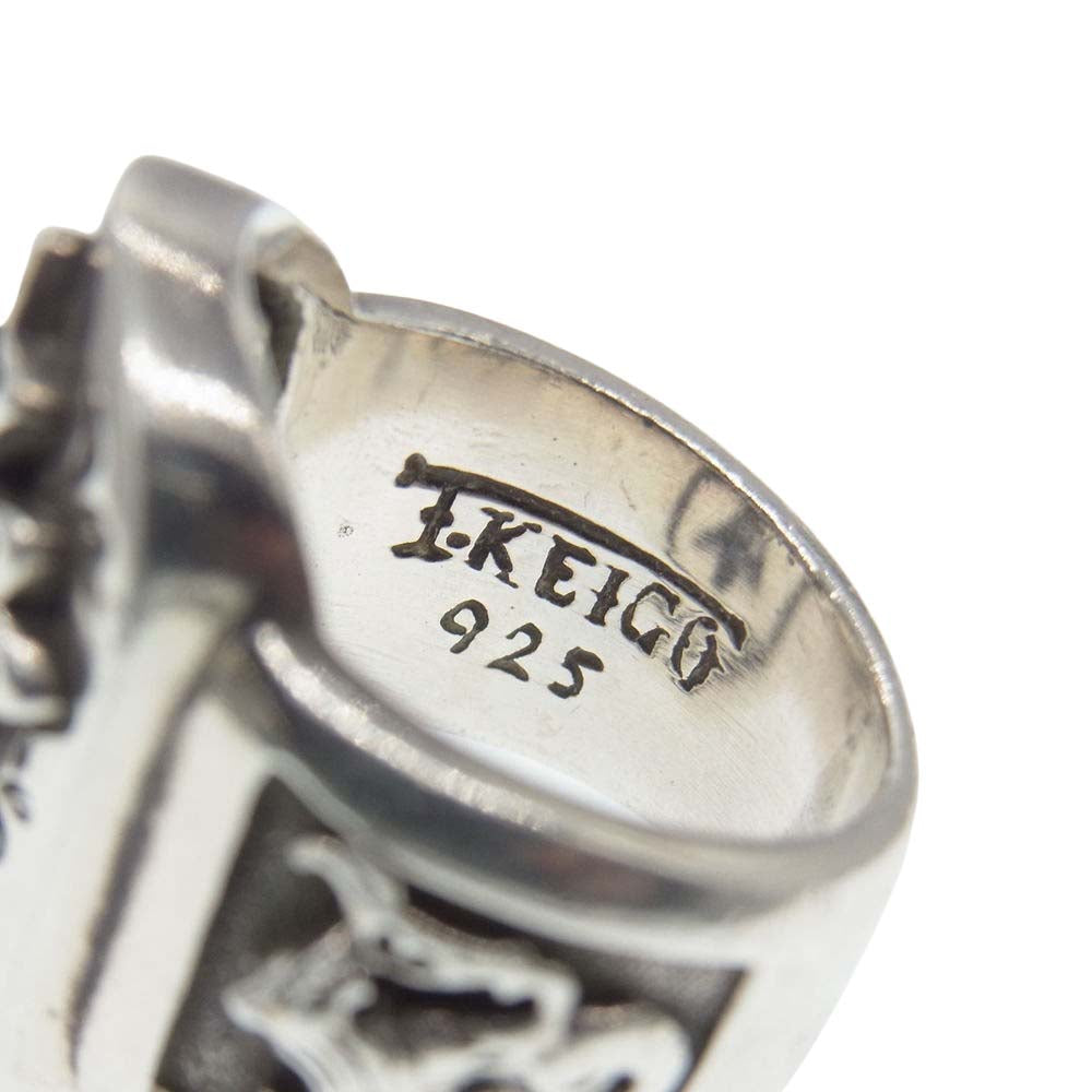 ウルフマンブラザーズ クロス ストーン リング シルバー系 14号【中古】