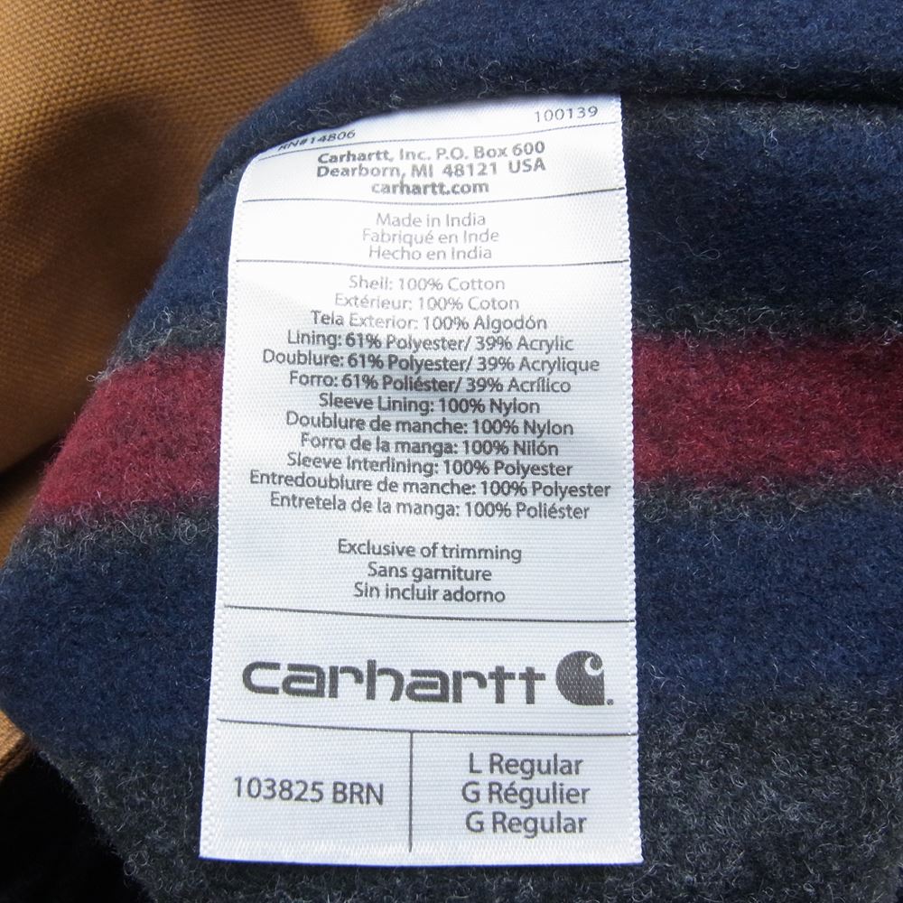 Carhartt カーハート 103825BRN DUCK CHORE COAT ダック カバーオール ジャケット  ブラウン系 L【中古】