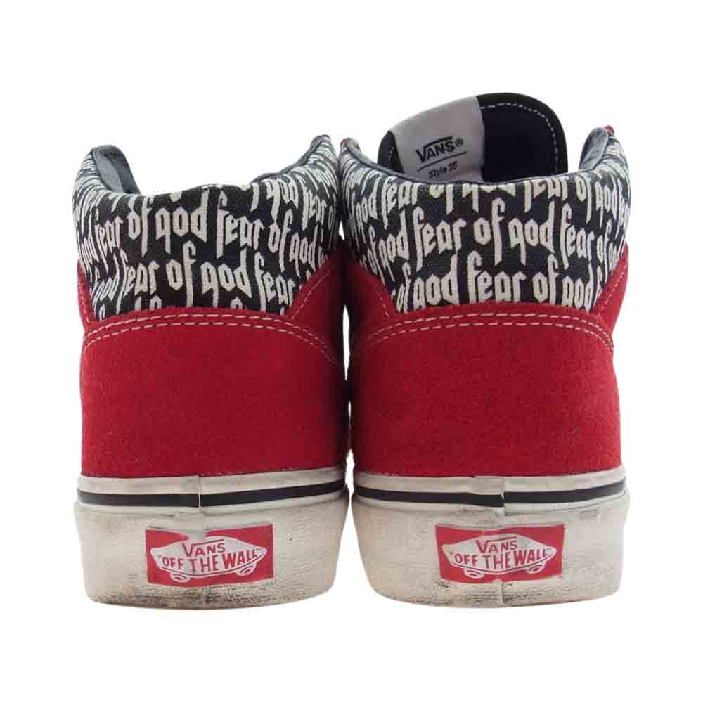 VANS バンズ × fog fear of god  Mountain Edition フィアオブゴッド バンズ マウンテン エディション DX ハイカット スニーカー  レッド系 25.0cm【美品】【中古】