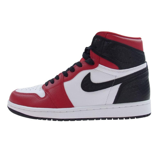 NIKE AIR JORDAN ナイキ ジョーダン CD0461-601 WMNS AIR JORDAN 1 RETRO HIGH OG SATIN SNAKE ウィメンズ エアジョーダン1 レトロ ハイオージー サテンスネーク ハイカットスニーカー レッド系 ホワイト系 ブラック系 26.0cm【新古品】【未使用】【中古】