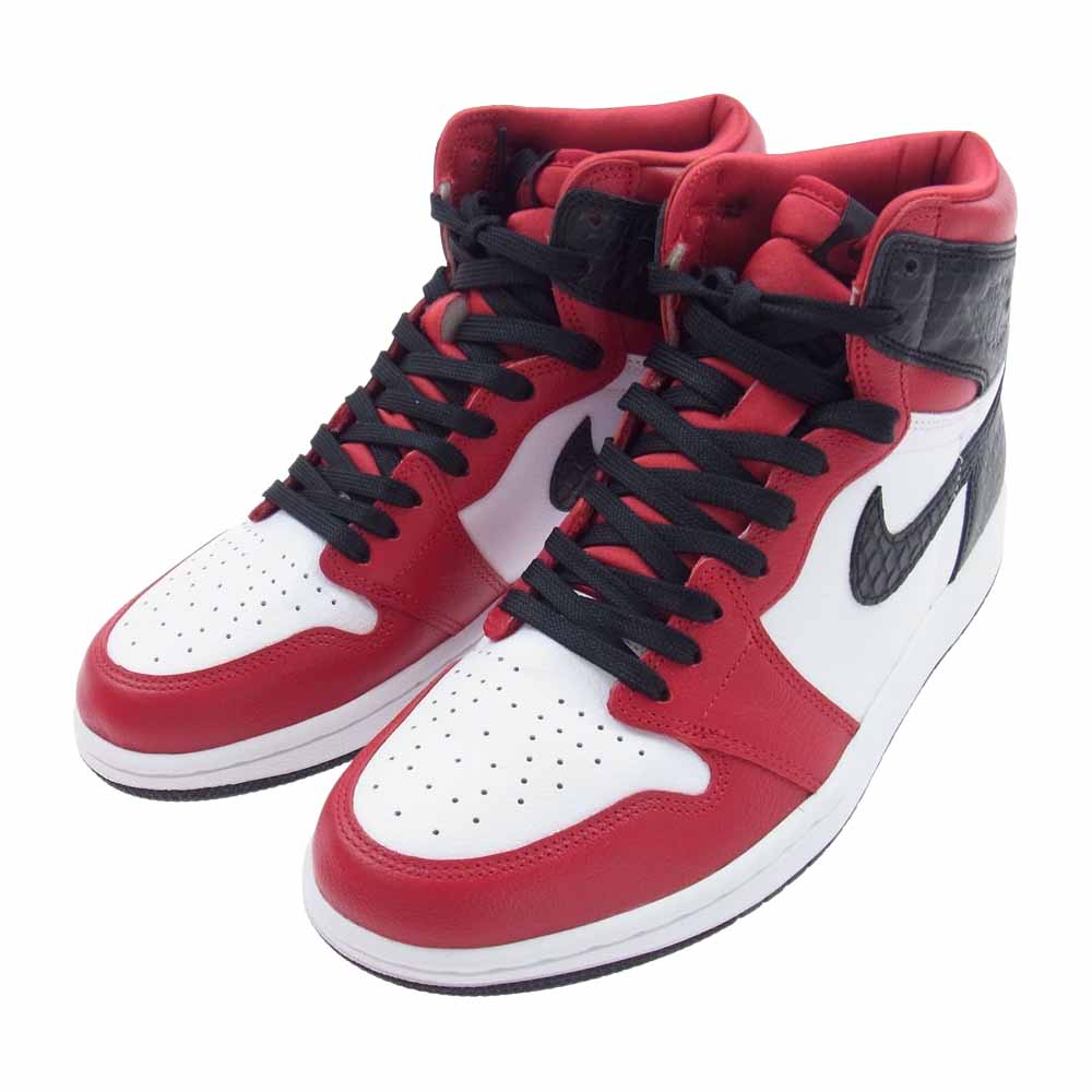 NIKE AIR JORDAN ナイキ ジョーダン CD0461-601 WMNS AIR JORDAN 1 RETRO HIGH OG SATIN SNAKE ウィメンズ エアジョーダン1 レトロ ハイオージー サテンスネーク ハイカットスニーカー レッド系 ホワイト系 ブラック系 26.0cm【新古品】【未使用】【中古】
