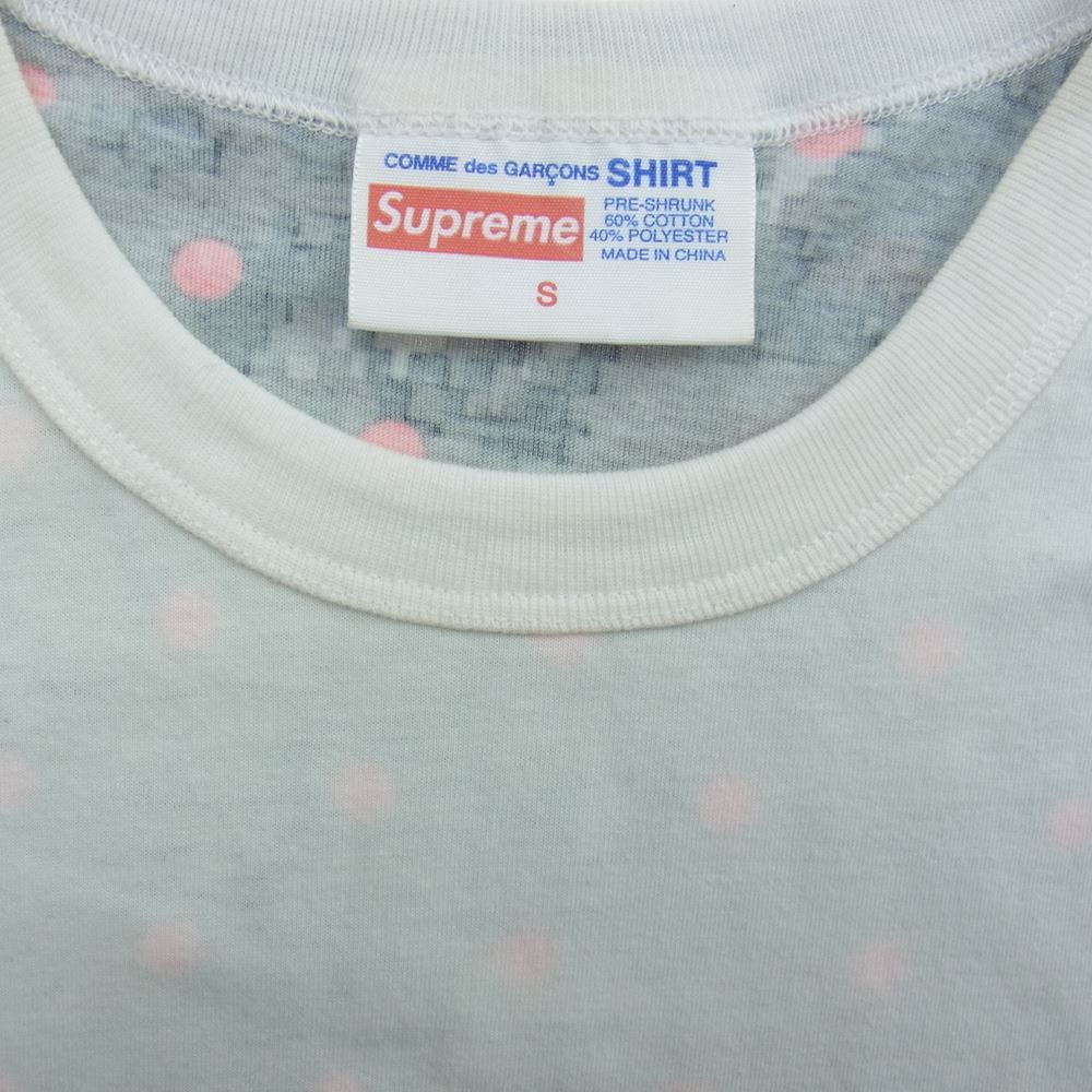 Supreme シュプリーム 13SS × COMME des GARCONS SHIRT コムデギャルソン 反転 ドット デジカモ Box Logo S/S Tee 半袖 Tシャツ ホワイト系 S【中古】