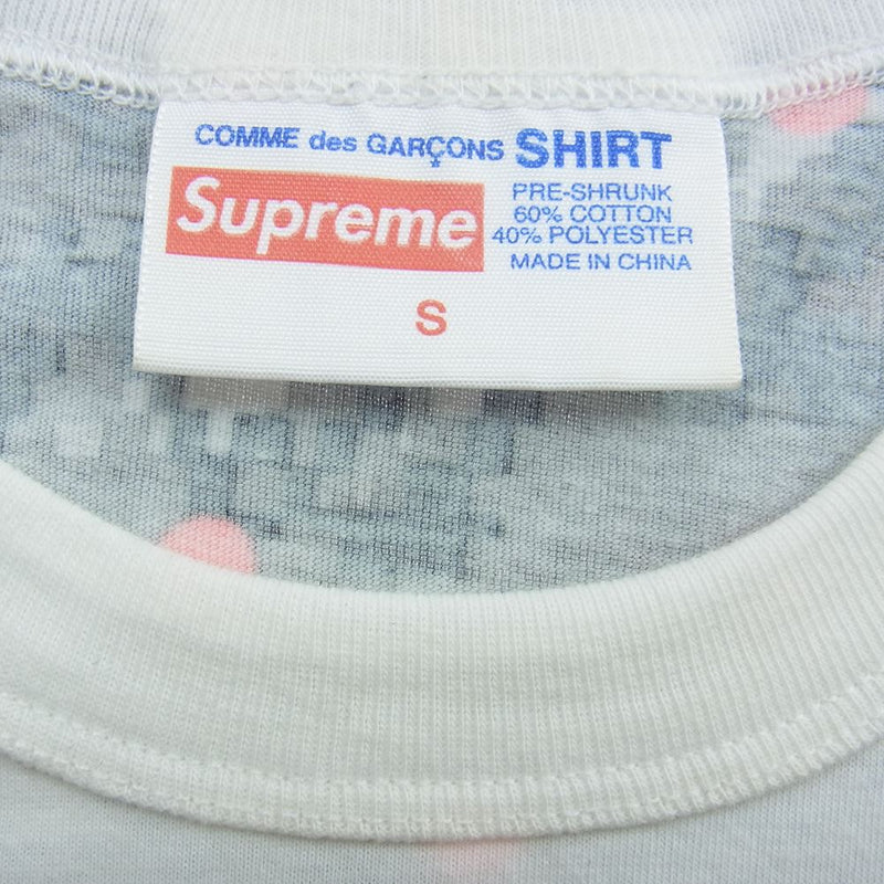 Supreme シュプリーム 13SS × COMME des GARCONS SHIRT コムデギャルソン 反転 ドット デジカモ Box Logo S/S Tee 半袖 Tシャツ ホワイト系 S【中古】