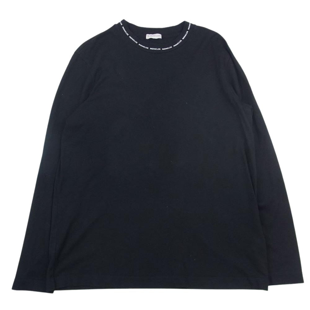 MONCLER モンクレール H10918D00007 8390T LS TSHIRT ロゴパッチ 長袖 クルーネック Tシャツ ブラック系 M【中古】