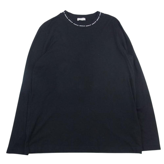 MONCLER モンクレール H10918D00007 8390T LS TSHIRT ロゴパッチ 長袖 クルーネック Tシャツ ブラック系 M【中古】