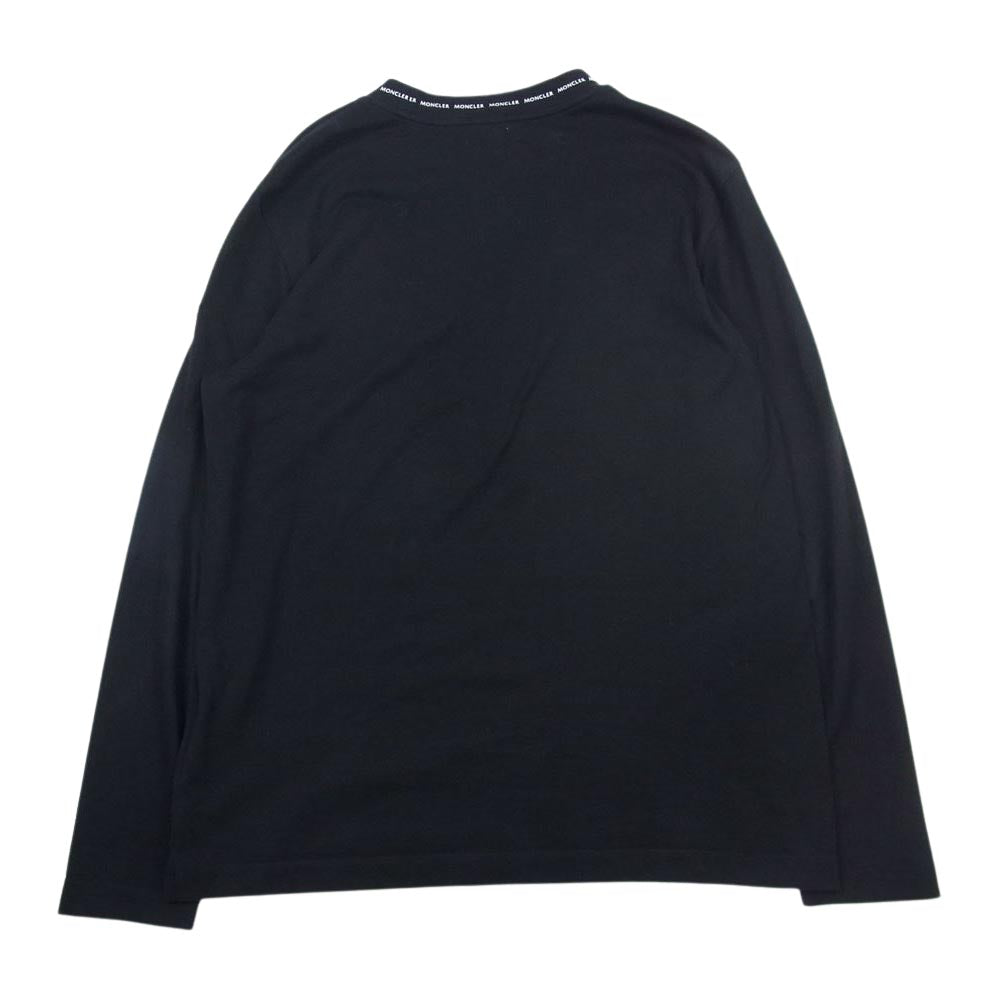 MONCLER モンクレール H10918D00007 8390T LS TSHIRT ロゴパッチ 長袖 クルーネック Tシャツ ブラック系 M【中古】