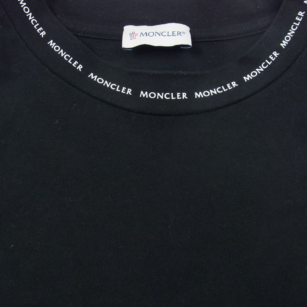 MONCLER モンクレール H10918D00007 8390T LS TSHIRT ロゴパッチ 長袖 クルーネック Tシャツ ブラック系 M【中古】