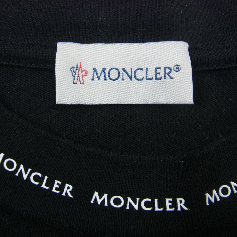 MONCLER モンクレール H10918D00007 8390T LS TSHIRT ロゴパッチ 長袖 クルーネック Tシャツ ブラック系 M【中古】