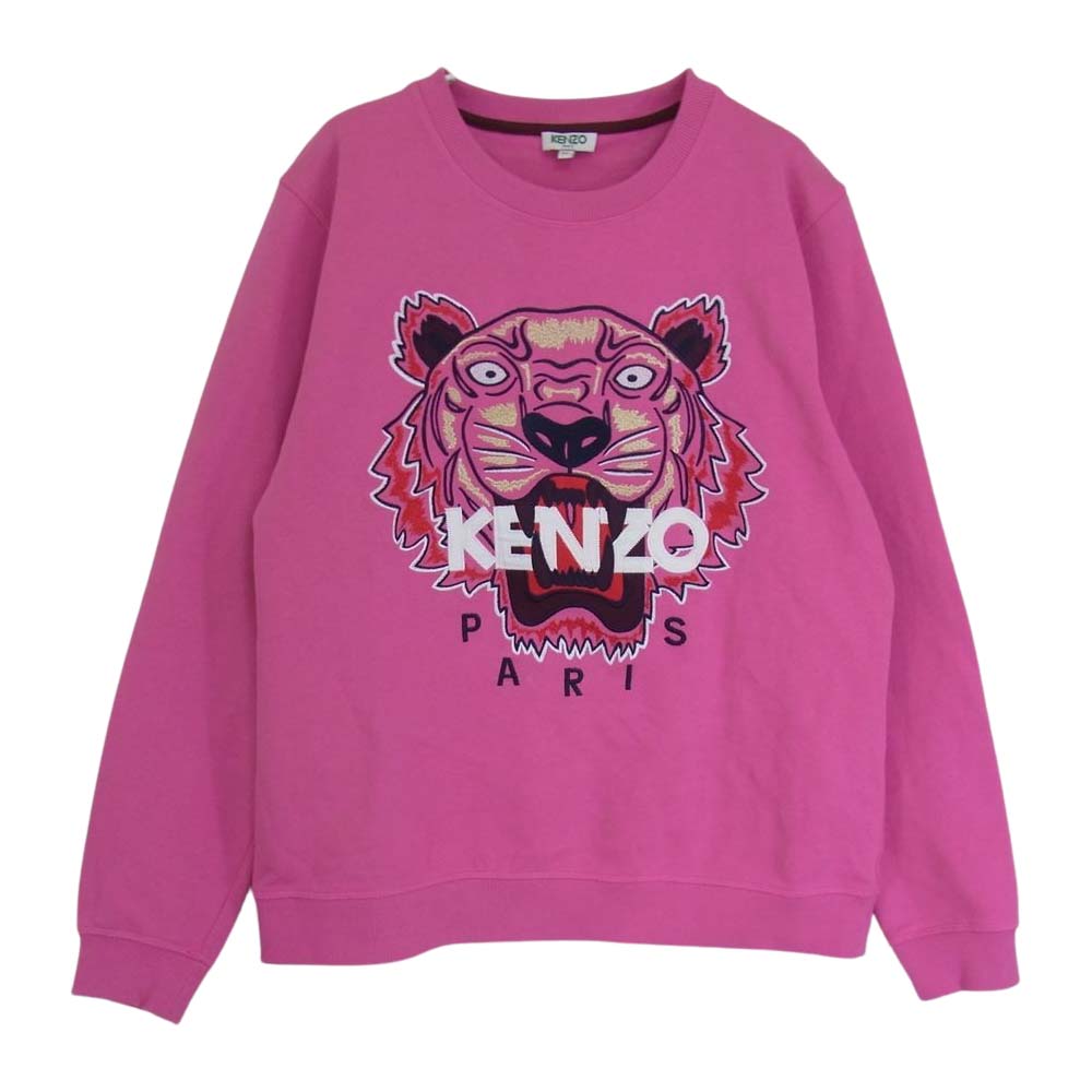 KENZO ケンゾー F662SW7054XJ Classic Tiger Sweatshirts タイガー刺繍デザイン クラシック スウェット シャツ トレーナー ピンク系 XL【中古】