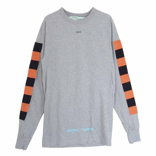 OFF-WHITE オフホワイト OMAB001F17185023 袖ニット切替し ロングリーブ Tシャツ カットソー グレー系 XS【中古】