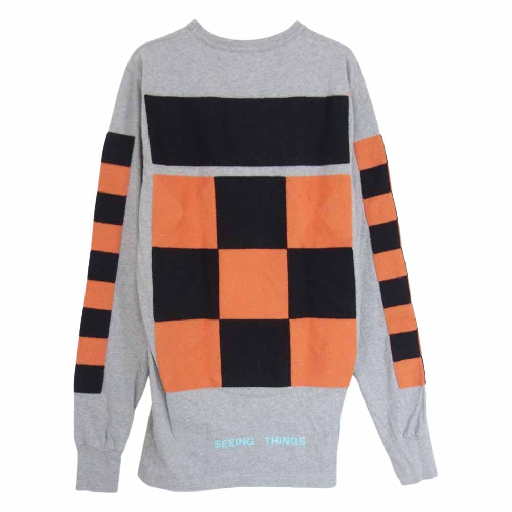 OFF-WHITE オフホワイト OMAB001F17185023 袖ニット切替し ロングリーブ Tシャツ カットソー グレー系 XS【中古】