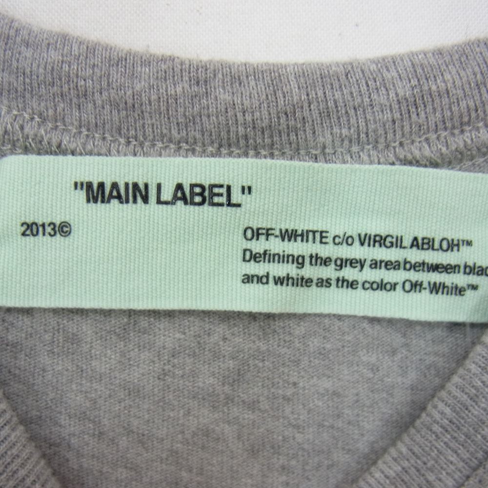 OFF-WHITE オフホワイト OMAB001F17185023 袖ニット切替し ロングリーブ Tシャツ カットソー グレー系 XS【中古】
