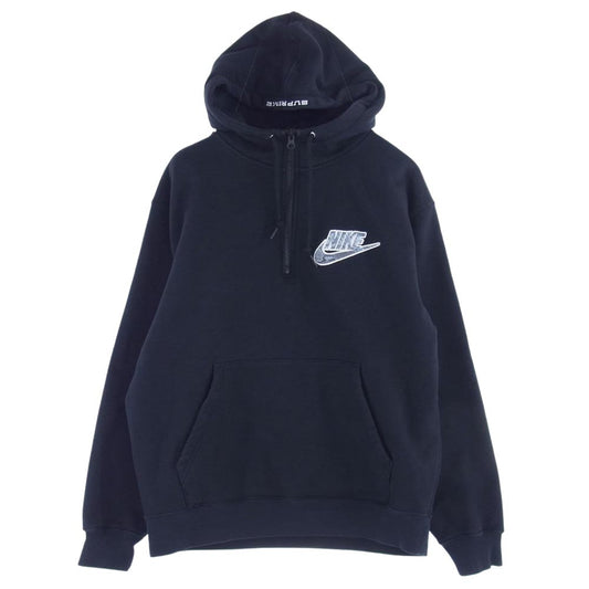 Supreme シュプリーム 21SS DB2842-010 × Nike ナイキ Half Zip Hooded Sweatshirt ハーフ ジップ フード ロゴ パーカー  ブラック系 S【中古】