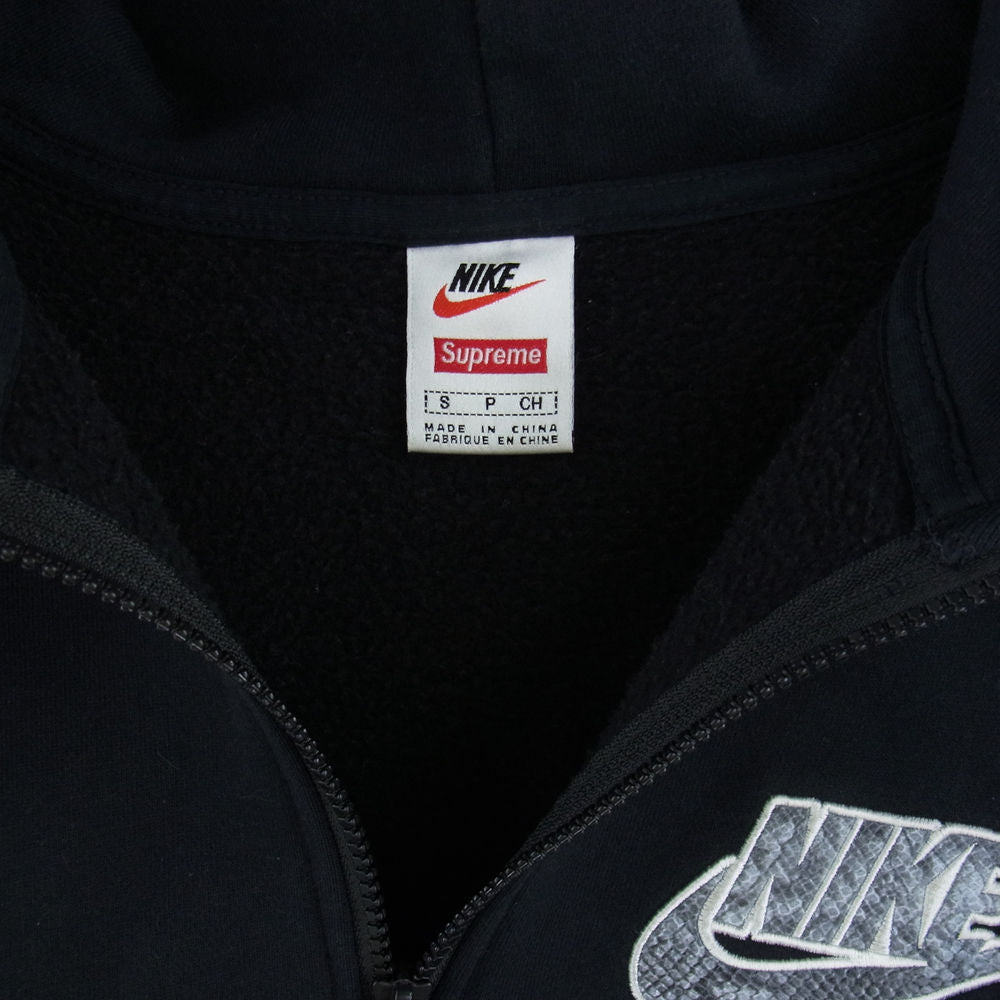 Supreme シュプリーム 21SS DB2842-010 × Nike ナイキ Half Zip Hooded Sweatshirt ハーフ ジップ フード ロゴ パーカー  ブラック系 S【中古】