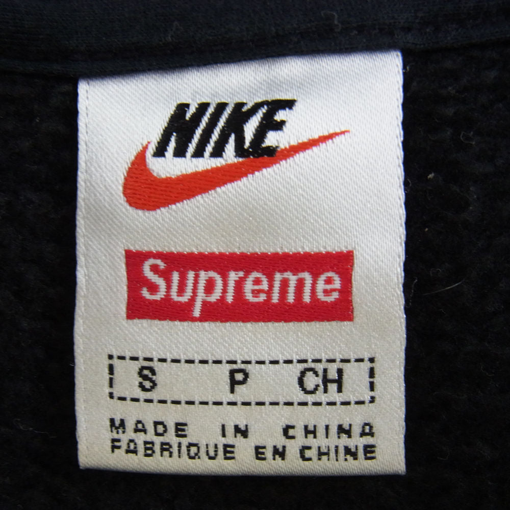 Supreme シュプリーム 21SS DB2842-010 × Nike ナイキ Half Zip Hooded Sweatshirt ハーフ ジップ フード ロゴ パーカー  ブラック系 S【中古】