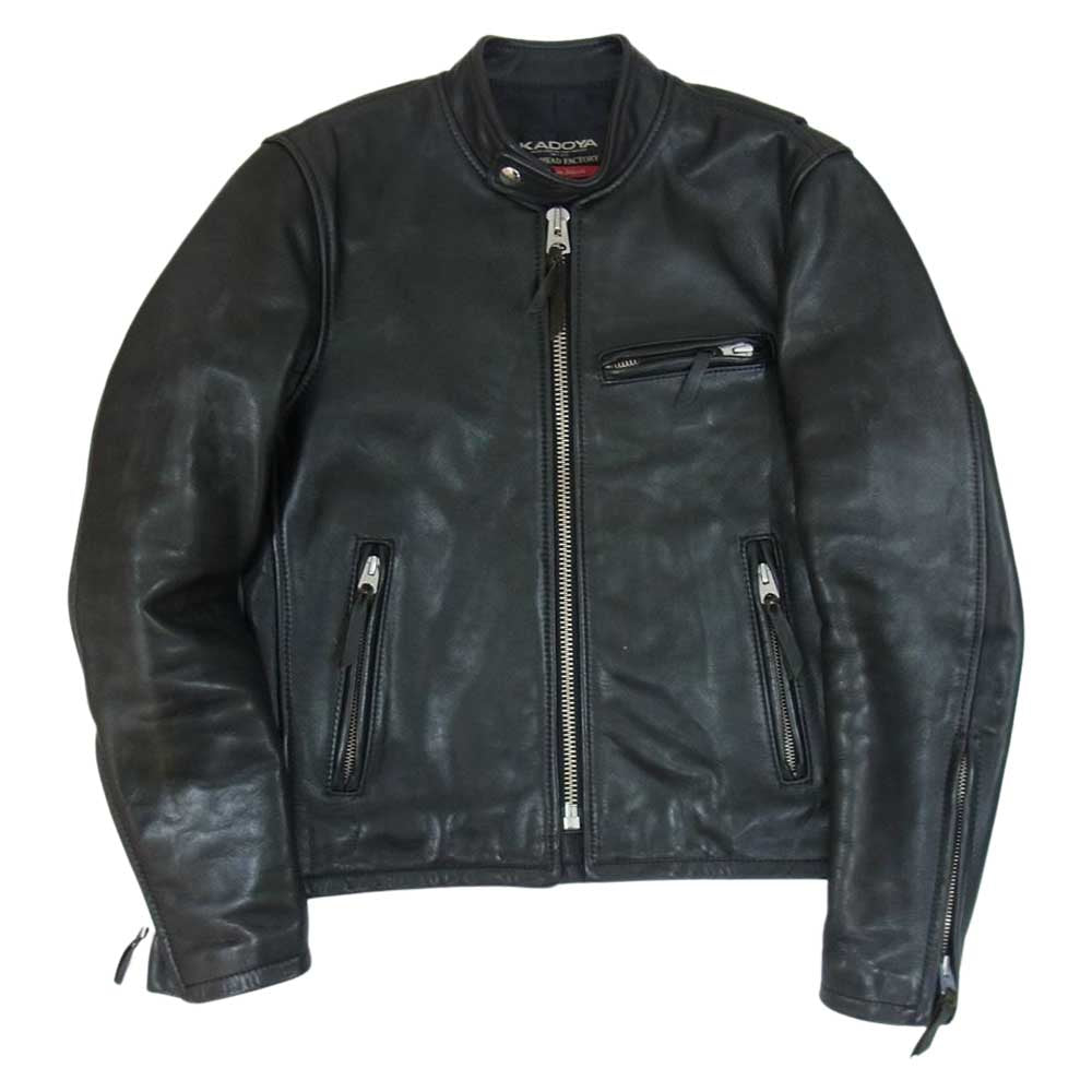 KADOYA カドヤ HEAD FACTORY HF ヘッドファクトリー AS-1VS シングル ライダース レザー ジャケット ブラック系 M【中古】