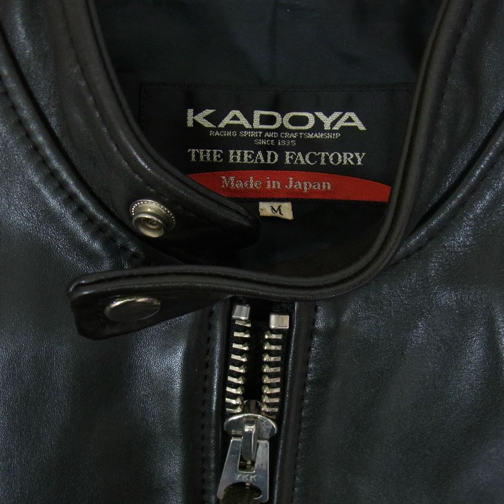 KADOYA カドヤ HEAD FACTORY HF ヘッドファクトリー AS-1VS シングル ライダース レザー ジャケット ブラック系 M【中古】