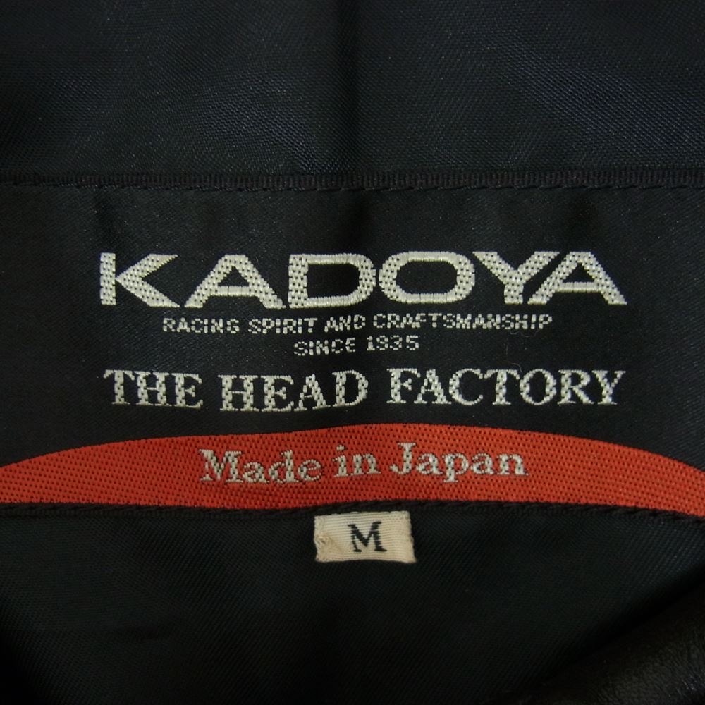 KADOYA カドヤ HEAD FACTORY HF ヘッドファクトリー AS-1VS シングル ライダース レザー ジャケット ブラック系 M【中古】