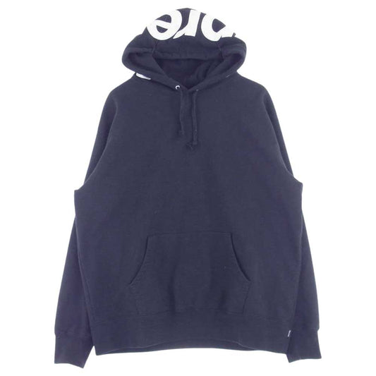 Supreme シュプリーム 21AW Contrast Hooded Sweatshirt コントラスト フード ロゴ パッチ プルオーバー フーデッド スウェット パーカー ブラック系 L【中古】