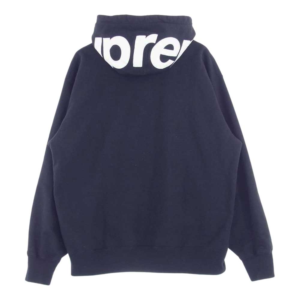 Supreme シュプリーム 21AW Contrast Hooded Sweatshirt コントラスト フード ロゴ パッチ プルオーバー フーデッド スウェット パーカー ブラック系 L【中古】