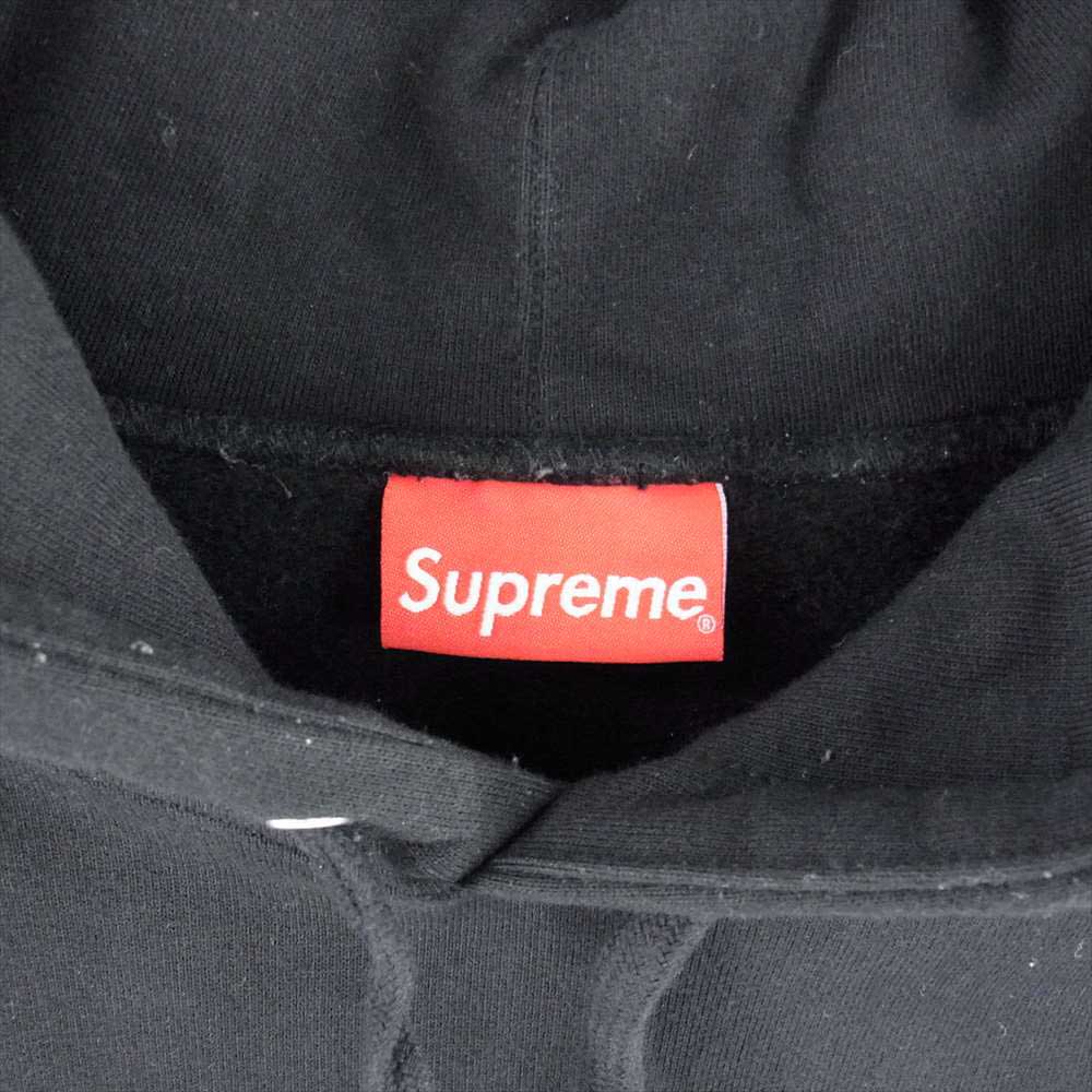 Supreme シュプリーム 21AW Contrast Hooded Sweatshirt コントラスト フード ロゴ パッチ プルオーバー フーデッド スウェット パーカー ブラック系 L【中古】