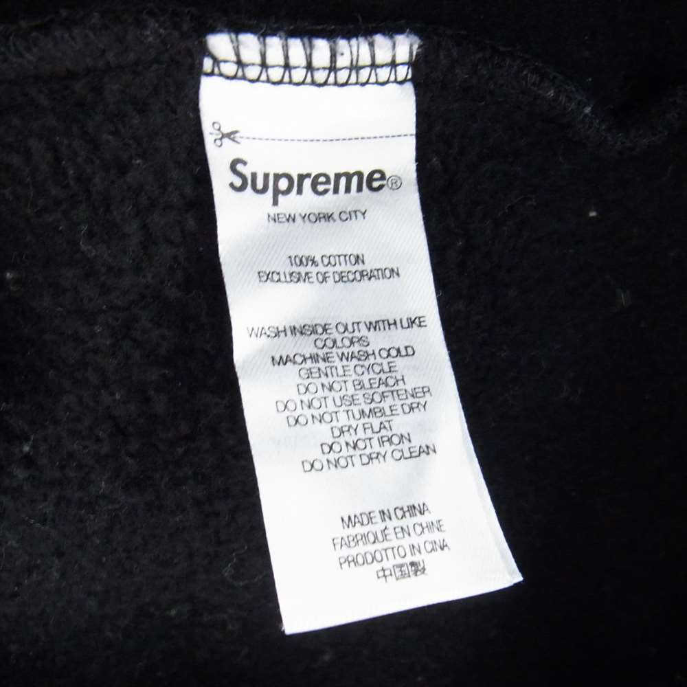 Supreme シュプリーム 21AW Contrast Hooded Sweatshirt コントラスト フード ロゴ パッチ プルオーバー フーデッド スウェット パーカー ブラック系 L【中古】