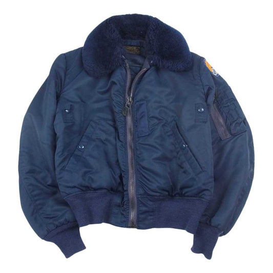 The REAL McCOY'S ザリアルマッコイズ MIL-J-6251　 TYPE B-15C ボア ワッペン フライト ジャケット ネイビー系 36【中古】