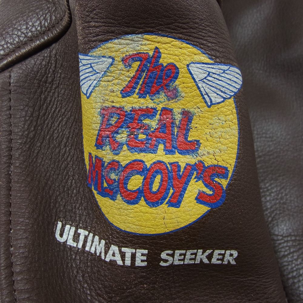 The REAL McCOY'S ザリアルマッコイズ 30-1415 ULTIMATE SEEKER TYPE A-2 ROUGH WEAR ラフ ウェア レザー フライト ジャケット ブラウン系 38【中古】