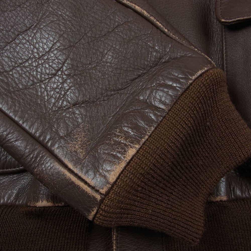 The REAL McCOY'S ザリアルマッコイズ 30-1415 ULTIMATE SEEKER TYPE A-2 ROUGH WEAR ラフ ウェア レザー フライト ジャケット ブラウン系 38【中古】