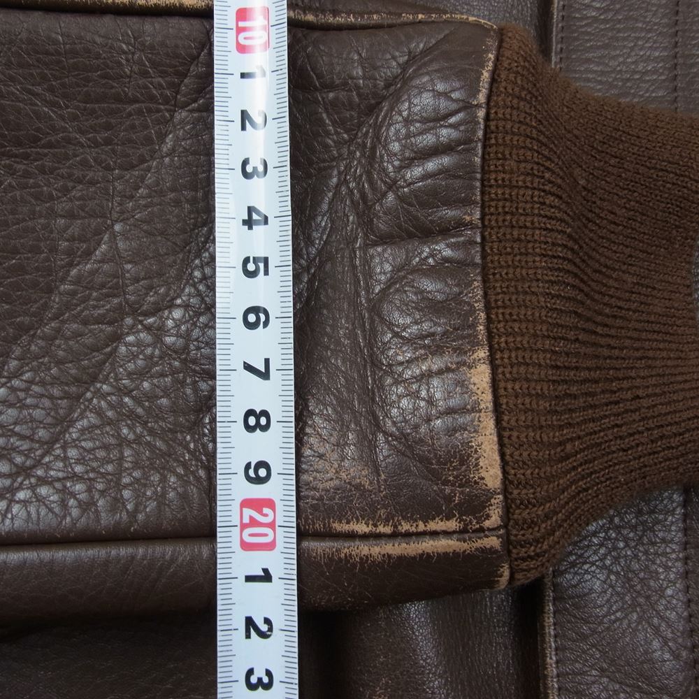 The REAL McCOY'S ザリアルマッコイズ 30-1415 ULTIMATE SEEKER TYPE A-2 ROUGH WEAR ラフ ウェア レザー フライト ジャケット ブラウン系 38【中古】