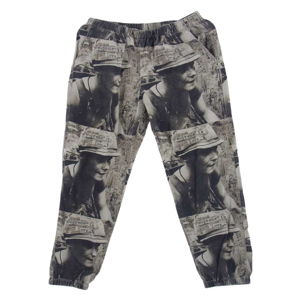 Supreme シュプリーム 19AW Supreme Is Love Skate Pant 総柄 プリント イージー スケート パンツ ブラウン系 M【中古】