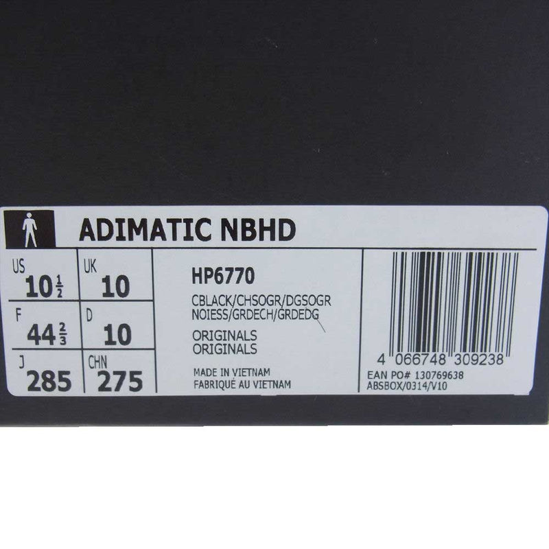 adidas アディダス HP6770 NEIGHBORHOOD ネイバーフッド ADIMATIC NBHD アディマティック スエード スニーカー ブラック系 グレー系 27.5cm【中古】