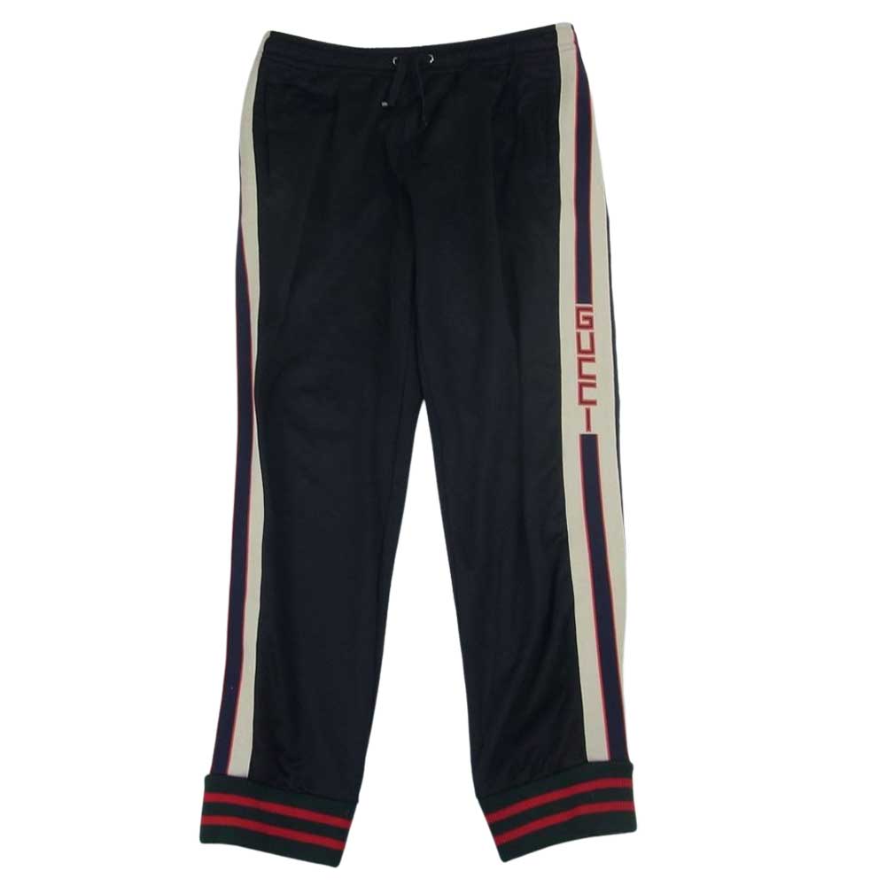 GUCCI グッチ テクニカル ジャージ ロゴ トラック パンツ ブラック系 M【中古】