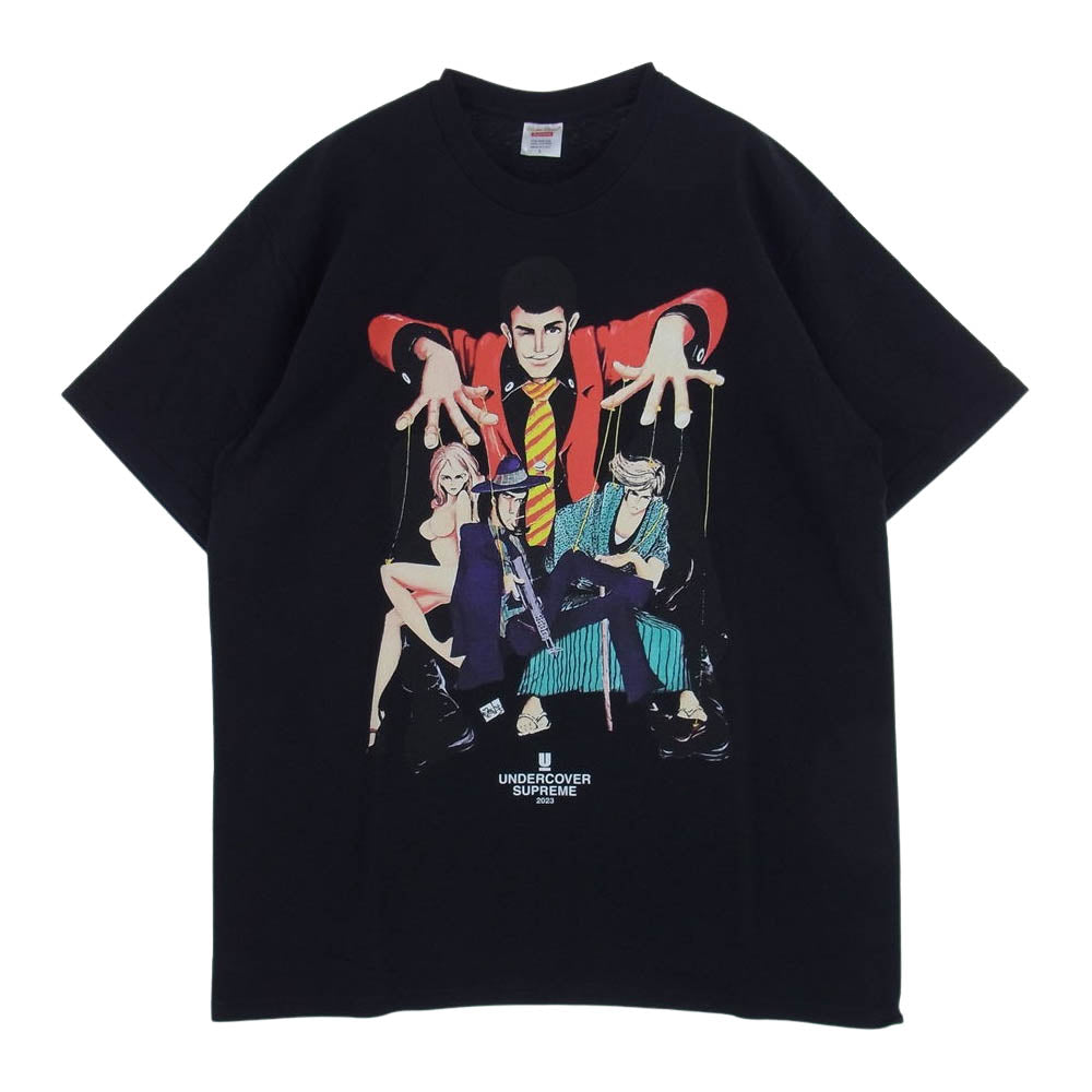 Supreme シュプリーム 23SS × UNDER COVER アンダーカバー Lupin tee ルパン 半袖 tシャツ ブラック ブラック系 L【新古品】【未使用】【中古】