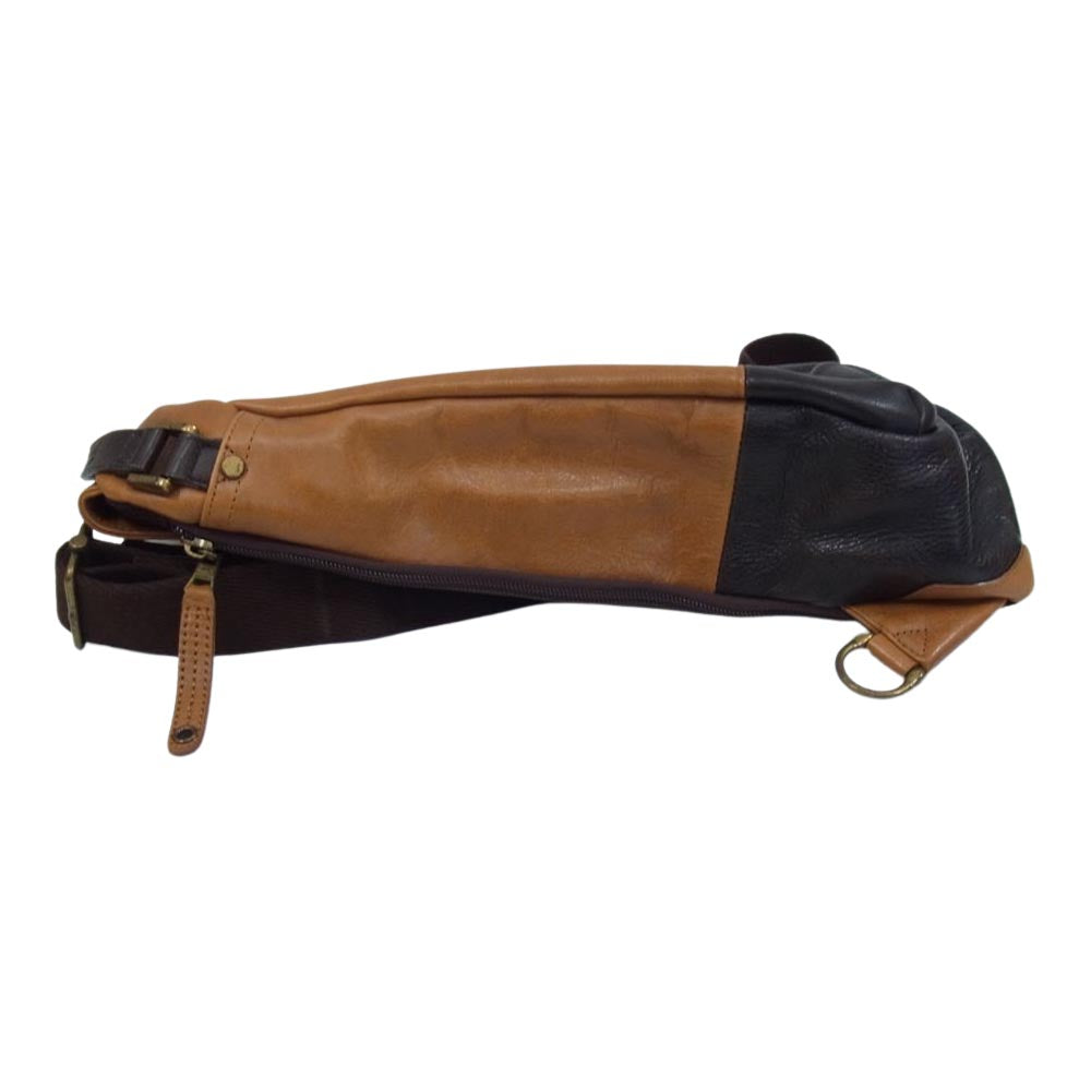 MASTERPIECE マスターピース 01642-C0 GLOSS ver.2 グロス レザー ショルダー バッグ ブラウン系【中古】