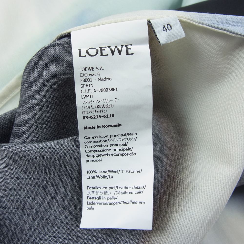 LOEWE ロエベ 22AW H526Y05WA0 アブストラクト シリコン プリント ウール シリコン メランジ 長袖 総柄 シャツ マルチカラー系 40【中古】