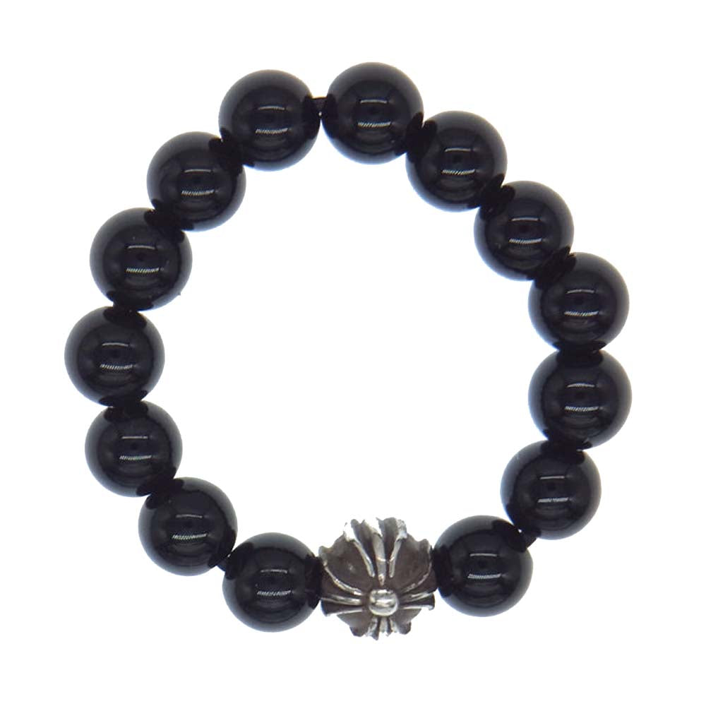 CHROME HEARTS クロムハーツ（原本無） BEAD 4mm SML-BL ビーズ リング  ブラック系 シルバー系【中古】