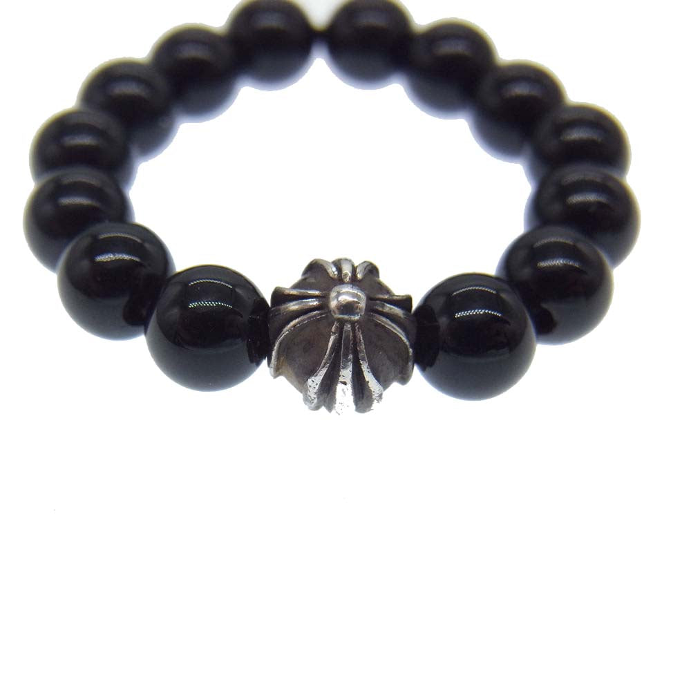CHROME HEARTS クロムハーツ（原本無） BEAD 4mm SML-BL ビーズ リング  ブラック系 シルバー系【中古】