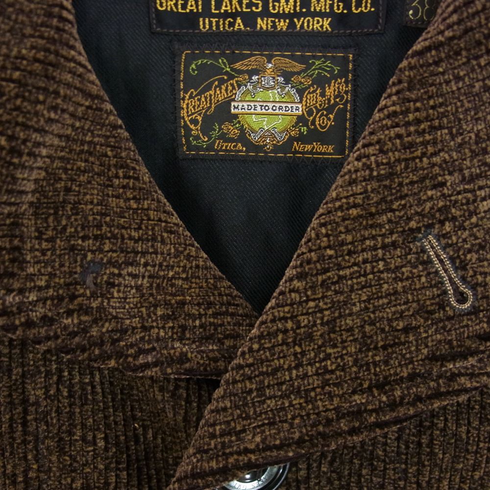 FREEWHEELERS フリーホイーラーズ Great Lakes Gmt. Mfg. Co. グレイトレイクス コーデュロイ スポーツ ジャケット ブロードヴィッチ ショールカラー ブラウン系 38【中古】