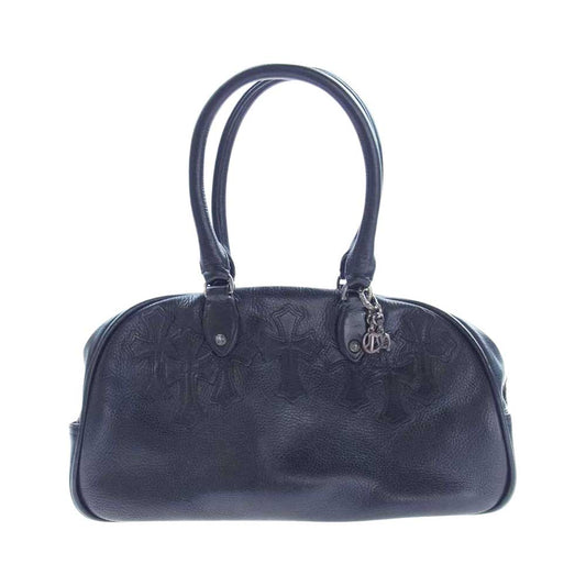 CHROME HEARTS クロムハーツ（原本無） 現行型 CHチャーム付 GYM ジム バッグ スモール レザー バッグ ブラック系【中古】