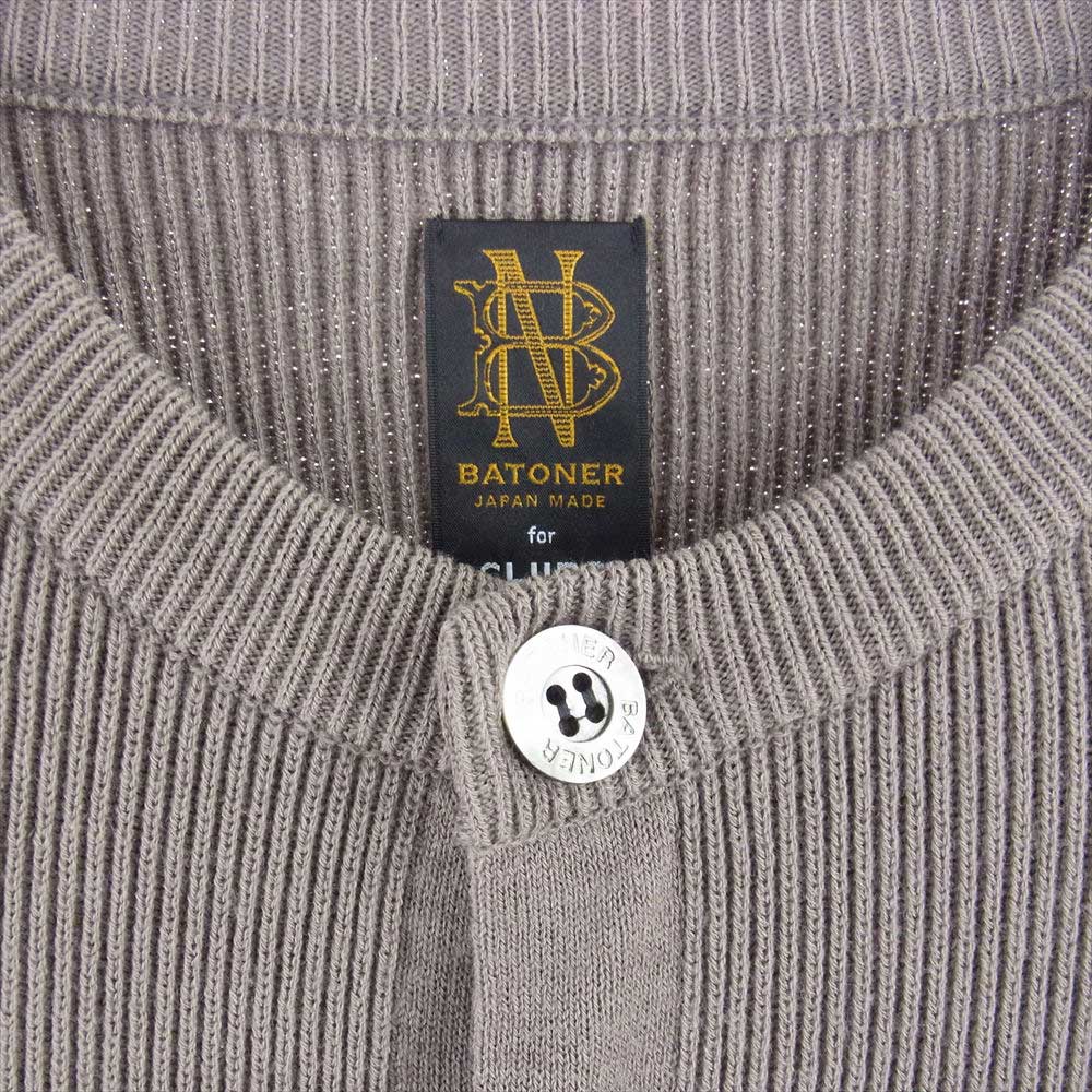バトナー BN-20FW-071 for SHIPS シップス HARD TWIST CREW NECK CARDIGAN ハード ツイスト クルーネック カーディガン グリーン系 3【中古】