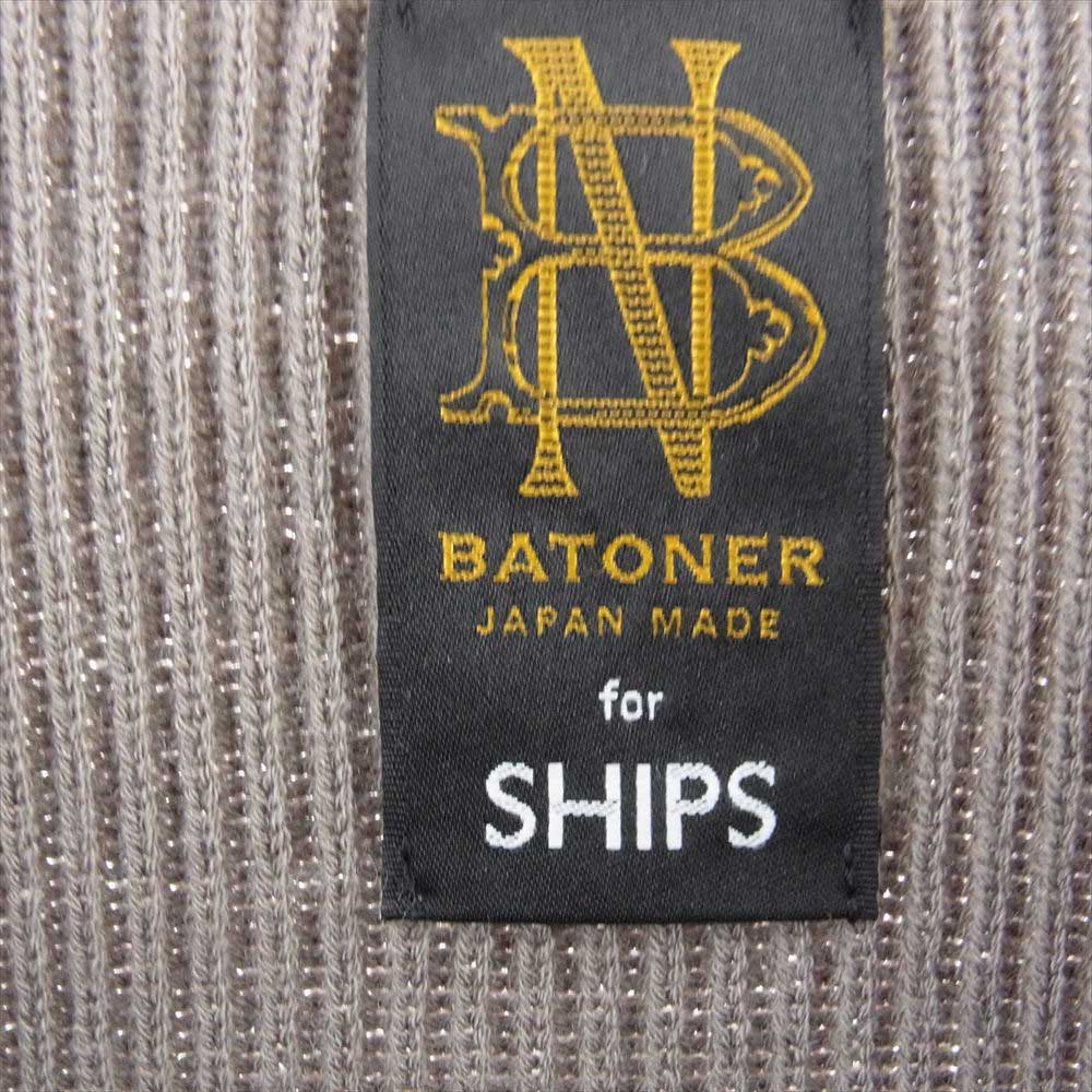 バトナー BN-20FW-071 for SHIPS シップス HARD TWIST CREW NECK CARDIGAN ハード ツイスト クルーネック カーディガン グリーン系 3【中古】