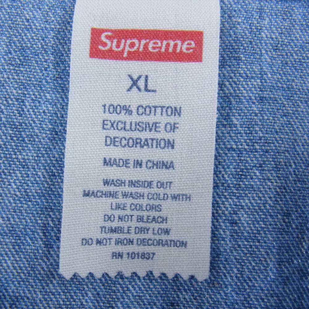 Supreme シュプリーム 22AW Denim Baseball Jersey ベースボール ジャージー デニムシャツ ブルー系 XL【中古】