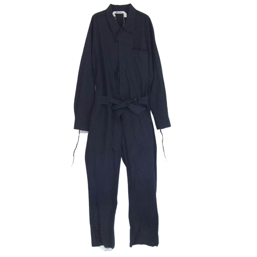 ミドリカワ 19SS MID19SS-JK04B OLL IN ONE JUMP SUIT リボンボタン ベルテッド ジャンプスーツ オールインワン ブラック系 S【中古】