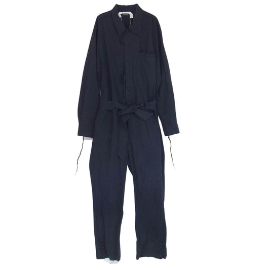 ミドリカワ 19SS MID19SS-JK04B OLL IN ONE JUMP SUIT リボンボタン ベルテッド ジャンプスーツ オールインワン ブラック系 S【中古】