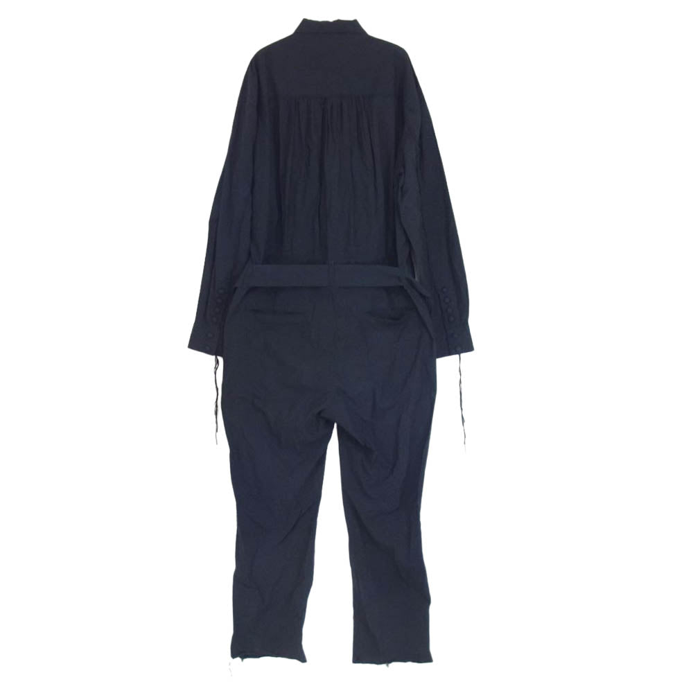 ミドリカワ 19SS MID19SS-JK04B OLL IN ONE JUMP SUIT リボンボタン ベルテッド ジャンプスーツ オールインワン ブラック系 S【中古】